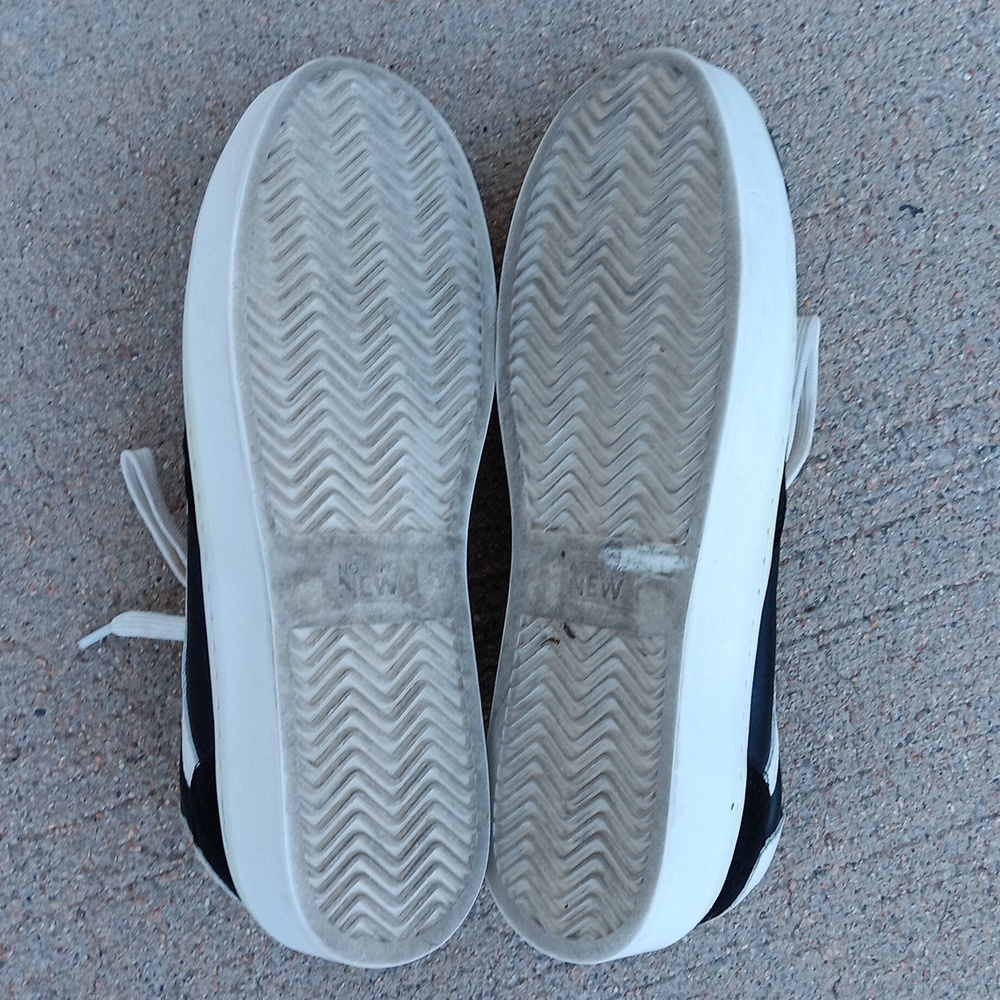 Nothing New Black Leather Platform Womens Sneakers - Picture 7 of 10